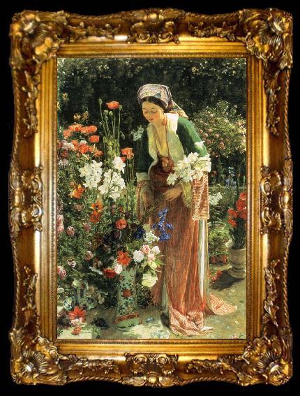 framed  John Frederick Lewis In  the Bey-s Garden, ta009-2